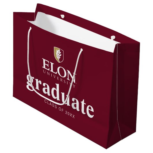 Grand Sac Cadeau Diplôme de l'Université Elon (Devant Angle)