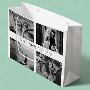 Grand Sac Cadeau Diplôme de Mariage photo, texte et couleur personn