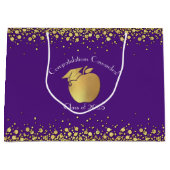 Grand Sac Cadeau Diplôme d'enseignement Purple Gold (Devant)