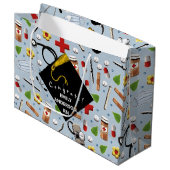 Grand Sac Cadeau Diplôme d'infirmière personnalisée (Devant Angle)