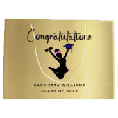 Grand Sac Cadeau Diplôme d'or afro-américain (Dos)