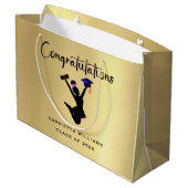 Grand Sac Cadeau Diplôme d'or afro-américain (Dos Angle)