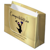 Grand Sac Cadeau Diplôme d'or afro-américain (Devant Angle)