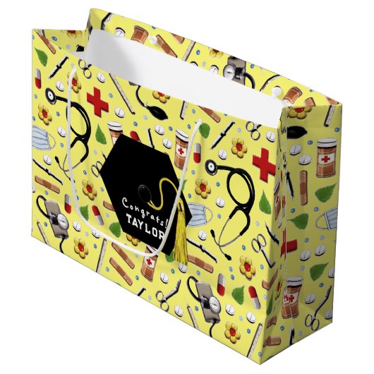 Grand Sac Cadeau Diplôme Médicale (Devant Angle)
