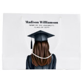 Grand Sac Cadeau Diplômée moderne personnalisée Femme Diplômée (Dos)