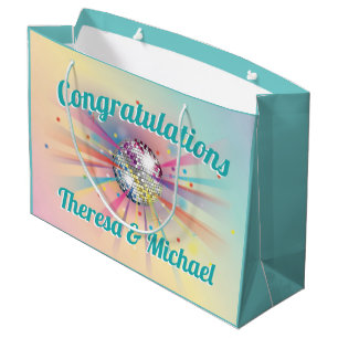 Grand Sac Cadeau Disco Ball Baby shower Super Pastel Rainbow
