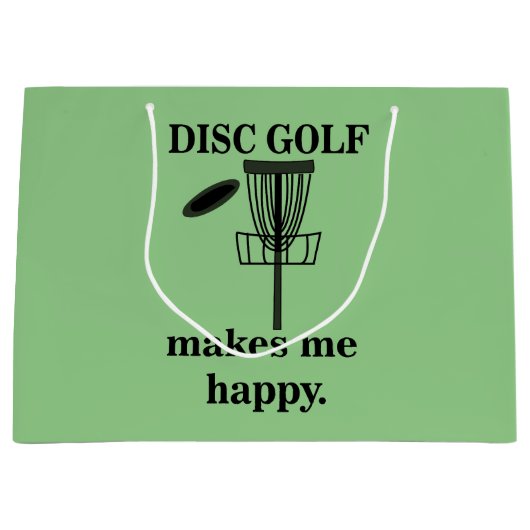 Grand Sac Cadeau Disk Golf me rend heureux Disk Golf (Devant)