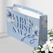 Grand Sac Cadeau Dites simplement Oui Fête des mariées de fleurs bl