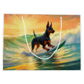 Grand Sac Cadeau Doberman Beach Surf Peinture (Dos)