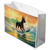 Grand Sac Cadeau Doberman Beach Surf Peinture (Dos Angle)