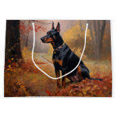 Grand Sac Cadeau Doberman en automne Feuilles automne Inspire (Devant)