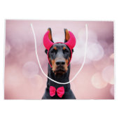 Grand Sac Cadeau Doberman en costume diabolique (Dos)