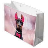 Grand Sac Cadeau Doberman en costume diabolique (Dos Angle)