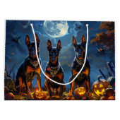 Grand Sac Cadeau Doberman Halloween Éffrayant (Dos)