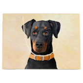 Grand Sac Cadeau Doberman Pinscher Peinture non découpée Art origin (Devant)