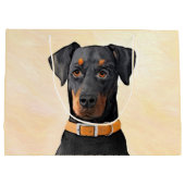 Grand Sac Cadeau Doberman Pinscher Peinture non découpée Art origin (Dos)