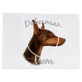 Grand Sac Cadeau Doberman Pinscher (rouge) Maman 2 (Dos)