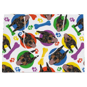 Grand Sac Cadeau Dobermann coloré et espiègle (Devant)