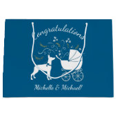 Grand Sac Cadeau Dobermann Pinscher Baby shower Chien chiot Dobie (Devant)