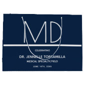 Grand Sac Cadeau Docteur MD Blue Graduation Party (Dos)