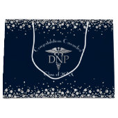 Grand Sac Cadeau Doctor Nursing Practice Graduation NavyBlue Silver (Devant)