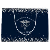 Grand Sac Cadeau Doctor Nursing Practice Graduation NavyBlue Silver (Dos)