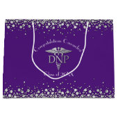 Grand Sac Cadeau Doctor Nursing Practice Graduation Purple Silver (Devant)