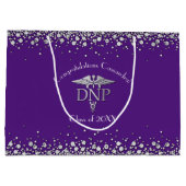 Grand Sac Cadeau Doctor Nursing Practice Graduation Purple Silver (Dos)