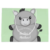 Grand Sac Cadeau Donkey Baby shower Green (Dos)