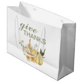 Grand Sac Cadeau Donner Merci Citrouille Aquarelle (Devant Angle)