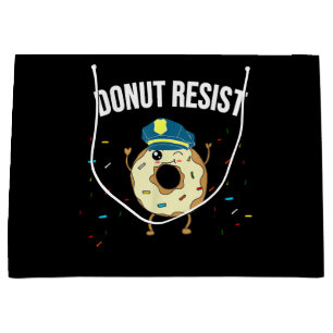 Grand Sac Cadeau Donut Résistez À Mème Drôle Officier De Police Sou