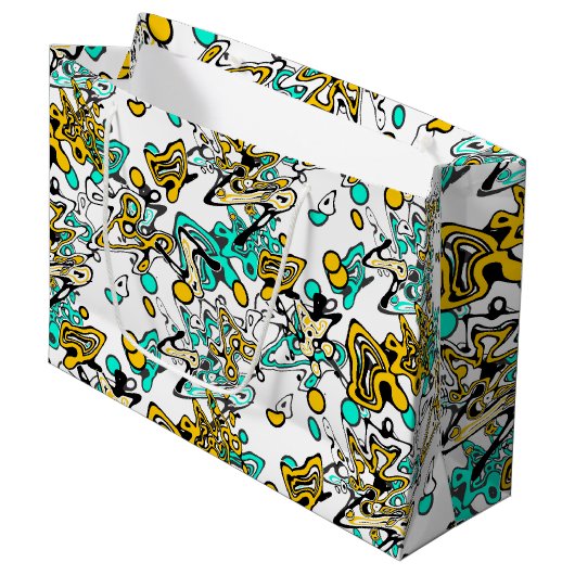 Grand Sac Cadeau Doodle, abstrait (Devant Angle)
