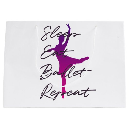 Grand Sac Cadeau Dormir, Manger, Ballet, Répéter (Devant)