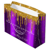 Grand Sac Cadeau Douce à goutte d'or16ème violet nuptiale foncé vio (Dos Angle)