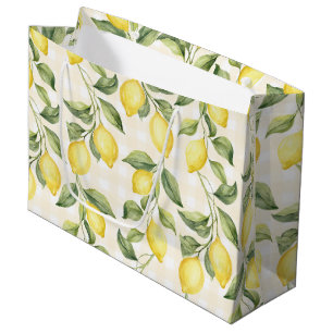 Grand Sac Cadeau Douce Mariage de Citrons Jaunes Frais