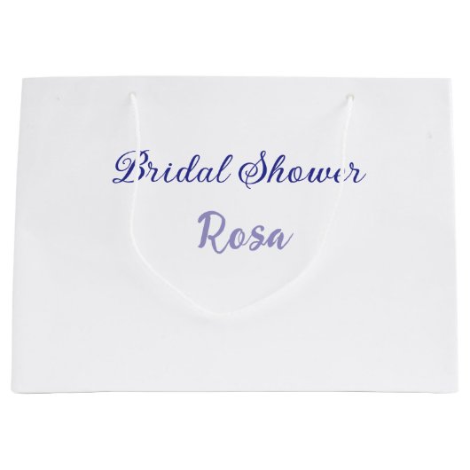 Grand Sac Cadeau Douce soirée de mariage violet ajouter nom date él (Devant)