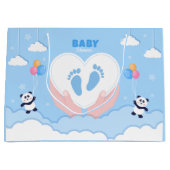 Grand Sac Cadeau douche bébé garçon (Devant)