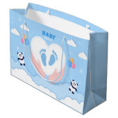 Grand Sac Cadeau douche bébé garçon (Dos Angle)