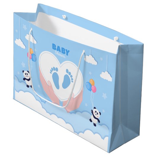 Grand Sac Cadeau douche bébé garçon (Devant Angle)