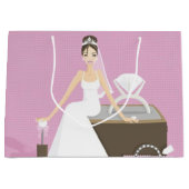 Grand Sac Cadeau douche de mariée assise (Devant)