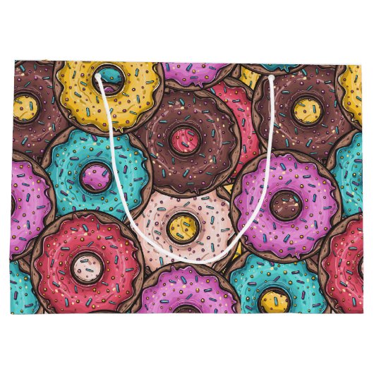 Grand Sac Cadeau Doughnut colorée (Dos)