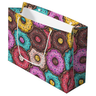 Grand Sac Cadeau Doughnut colorée