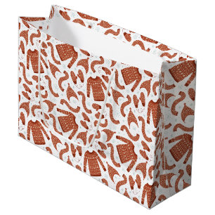 Grand Sac Cadeau Douille de Noël moche Casquette Scarf Rouge Blanc