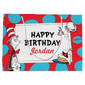 Grand Sac Cadeau Dr. Seuss Chat à l'anniversaire du Casquette (Dos)