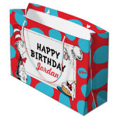 Grand Sac Cadeau Dr. Seuss Chat à l'anniversaire du Casquette (Dos Angle)