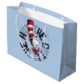 Grand Sac Cadeau Dr Seuss | Chat dans l'art rond Casquette (Dos Angle)