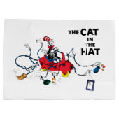 Grand Sac Cadeau Dr Seuss | Chat dans le Casquette nettoie vers le (Dos)