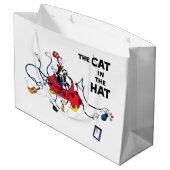 Grand Sac Cadeau Dr Seuss | Chat dans le Casquette nettoie vers le (Dos Angle)