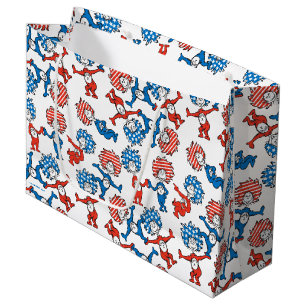 Grand Sac Cadeau Dr. Seuss   Chose Une Chose Deux Motif Drapeau Amé