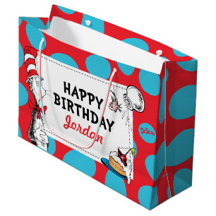 Grand Sac Cadeau Dr. Seuss Le Chat Chapeauté Anniversaire